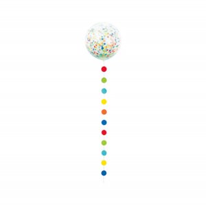 Balón jumbo latexový transparentný s farebným chvostom ALBI