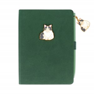 Luxusný diár s perom - Mačka na zelenej ALBI