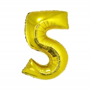 Fóliový balónik 92 cm zlatý číslo 5