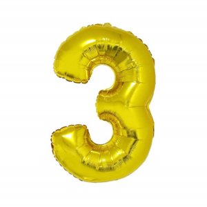 Fóliový balónik 92 cm zlatý číslo 3