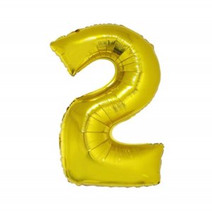 Fóliový balónik 92 cm zlatý číslo 2