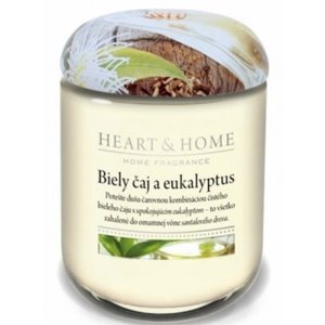 Biely čaj a eukalyptus - stredná sviečka Heart & Home