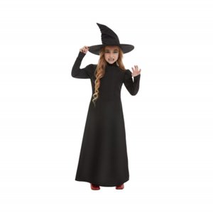Kostým dievčenský Čarodejnica čierna veľ.S (4-6 rokov) ALBI