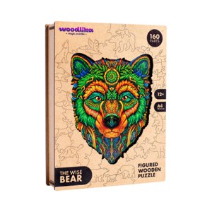 Drevené farebné puzzle - Múdry medveď Puzzler