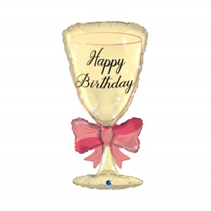 Fóliový balón Happy Birthday Šampus ALBI