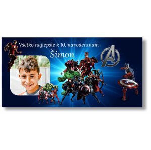 Personal Narodeninový banner s fotkou - Avengers Rozmer banner: 130 x 260 cm