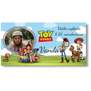 Personal Narodeninový banner s fotkou - Toy story Rozmer banner: 130 x 260 cm
