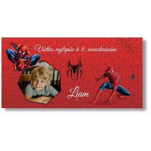 Personal Narodeninový banner s fotkou - Spiderman Rozmer banner: 130 x 65 cm