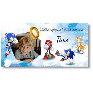 Personal Narodeninový banner s fotkou - Sonic Rozmer banner: 130 x 260 cm