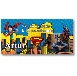 Personal Narodeninový banner s fotkou - Superman Rozmer banner: 130 x 65 cm