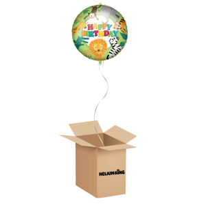 HeliumKing Balónový box - Happy Birthday Jungle 46 cm