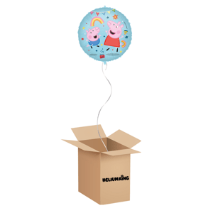 HeliumKing Balónový box - Peppa Pig kruh modrý 46 cm