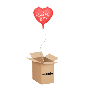 HeliumKing Balónový box - Červené srdce love you 45 cm