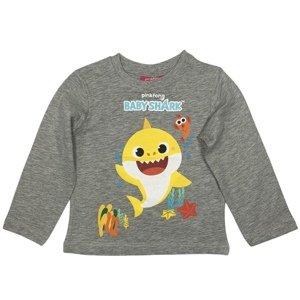 EPlus Chlapčenské tričko s dlhým rukávom - Baby Shark sivé Veľkosť - deti: 104