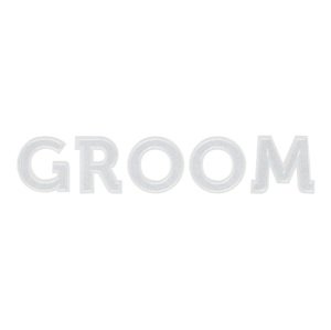 PartyDeco Nažehľovačka - Groom biela 30 x 6 cm