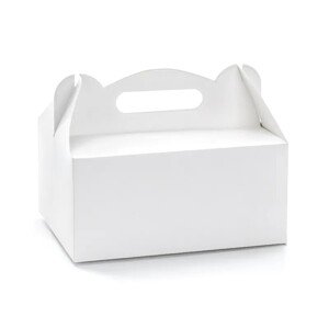 PartyDeco Dekoratívna krabica na výslužku - Biela 10 ks