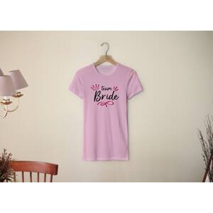 Personal Dámske tričko - Team Bride korunka Farba: ružová, Veľkosť - dospelý: M