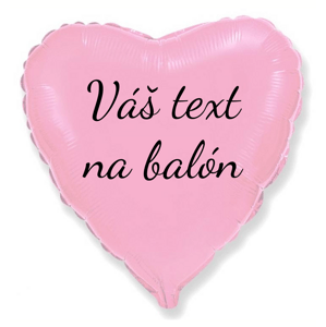 Personal Fóliový balón s textom - Svetloružové srdce 45 cm