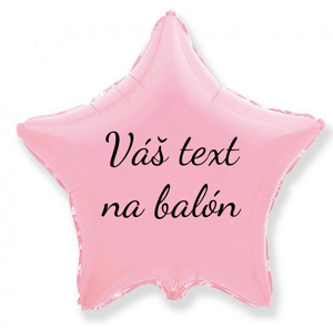 Personal Fóliový balón s textom - Ružová hviezda 45 cm