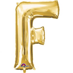 Amscan Mini fóliový balónik písmeno F 33 cm zlatý