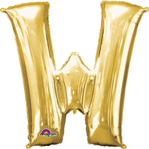 Amscan Mini fóliový balónik písmeno W 33 cm zlatý