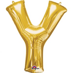 Amscan Mini fóliový balónik písmeno Y 33 cm zlatý