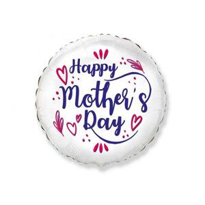 Flexmetal Fóliový balón - Mother's day, 48 cm, okrúhly, biely