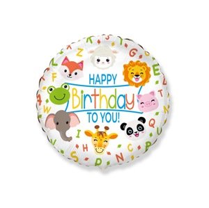 Godan Fóliový balón Happy Birthday To You - zvieratká 45 cm