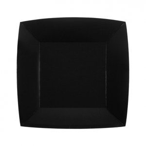 Santex Papierové taniere štvorcové - jednofarebné 18 x 18 cm Farba: čierna