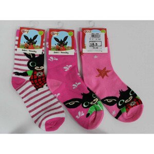 Setino Dievčenské ponožky Bing - Ružový mix 3 ks Veľkosť ponožiek: 23-26