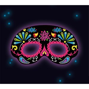 Amscan Maska - Dia De Los Muertos, svietiaca, čierna