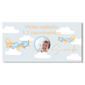 Personal Narodeninový banner s fotkou - Lietadielka Rozmer banner: 130 x 260 cm