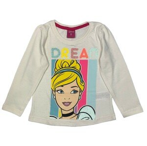 EPlus Dievčenské tričko s dlhým rukávom - Popoluška Disney biele Veľkosť - deti: 116