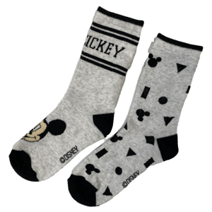 EPlus Sada 2 párov detských ponožiek - Mickey Mouse sivé Veľkosť ponožiek: 31-34