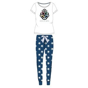 EPlus Dámske pyžamo Harry Potter - Rokfort modré s hviezdičkami Veľkosť - dospelý: L