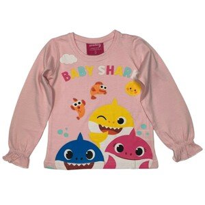 EPlus Dievčenské tričko s dlhým rukávom - Baby Shark ružové Veľkosť - deti: 116