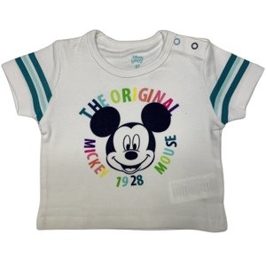 EPlus Detské tričko s krátkym rukávom - Mickey Mouse biele Veľkosť najmenší: 6 mesiacov