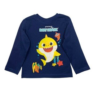 EPlus Chlapčenské tričko s dlhým rukávom - Baby Shark modré Veľkosť - deti: 92