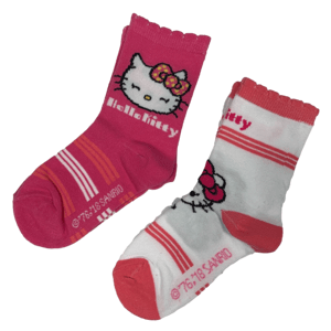 EPlus Sada 2 párov detských ponožiek - Hello Kitty mix Veľkosť ponožiek: 23-26