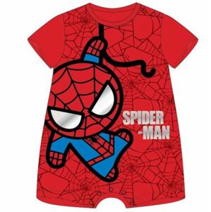 EPlus Detský letný kraťasový overal - Spiderman červený Veľkosť najmenší: 12 mesiacov