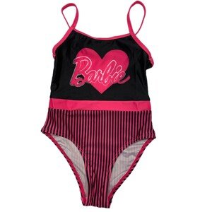 EPlus Jednodielne plavky - Barbie čierno-ružové Veľkosť - deti: 104/110