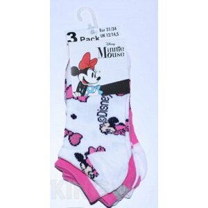 EPlus Sada 3 párov detských ponožiek - Minnie ružovo-biely mix Veľkosť ponožiek: 23-26