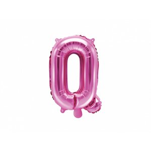 PartyDeco Fóliový balón Mini - Písmeno Q 35 cm ružový