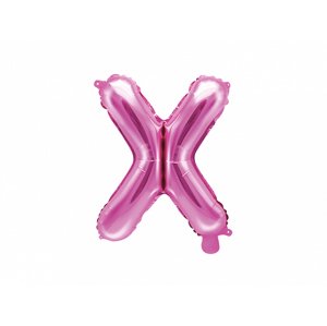PartyDeco Fóliový balón Mini - Písmeno X 35 cm ružový