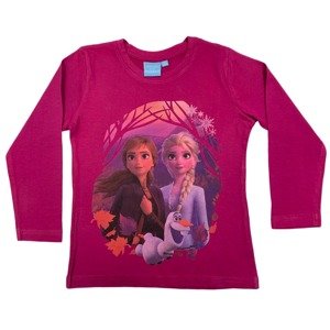Setino Dievčenské tričko s dlhým rukávom - Frozen ružové Veľkosť - deti: 122