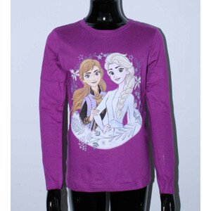 Setino Dievčenské tričko s dlhým rukávom - Frozen tmavofialové Veľkosť - deti: 116