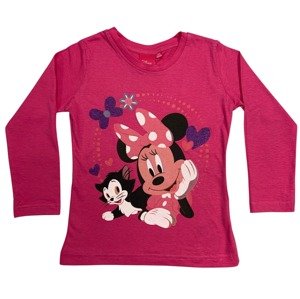 Setino Dievčenské tričko s dlhým rukávom - Minnie Mouse tmavoružové Veľkosť - deti: 110