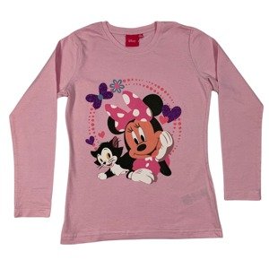 Setino Dievčenské tričko s dlhým rukávom - Minnie Mouse ružové Veľkosť - deti: 104