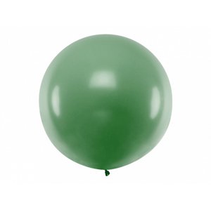PartyDeco Guľatý latexový Jumbo balón 1m tmavozelená
