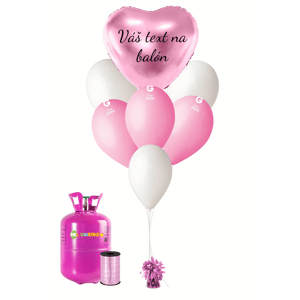 Personal Personalizovaný hélium párty set - Ružové srdce 31 ks